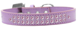 Dog, Puppy & Pet Fashion  Collar, "Two Row Light Pink Crystal Rimsets"-5