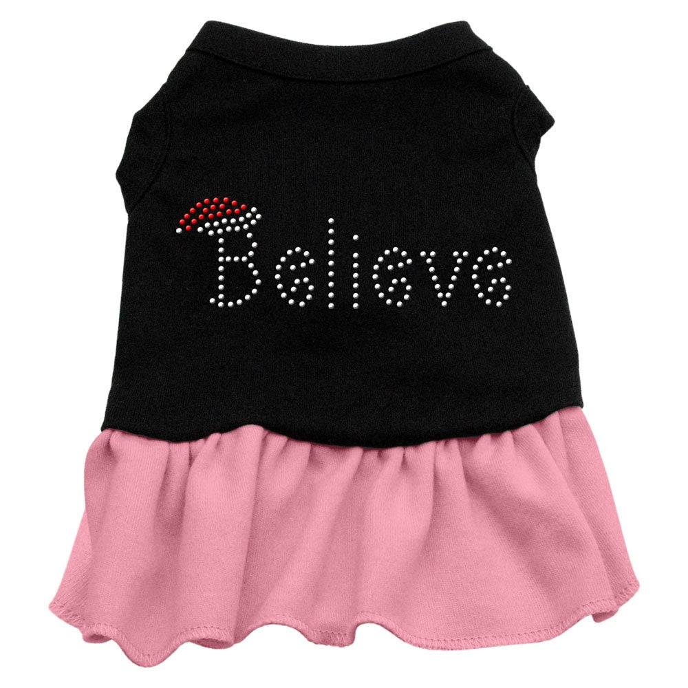 Christmas Pet Dog & Cat Dress Rhinestone, "Believe"-2