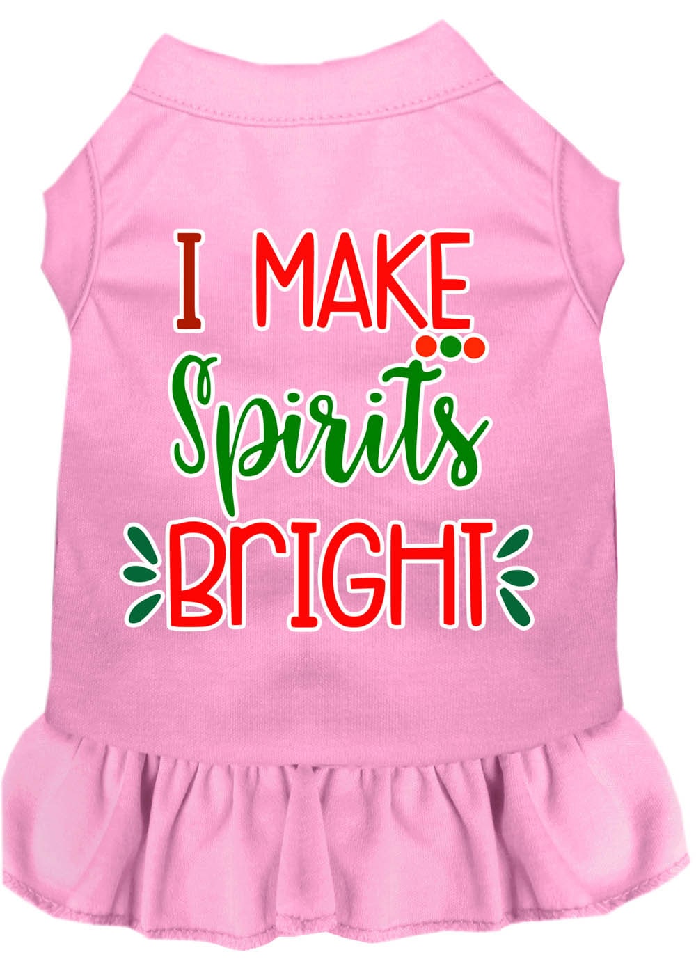 Christmas Pet Dog & Cat Dress Screen Printed, "I Make Spirits Bright"-7