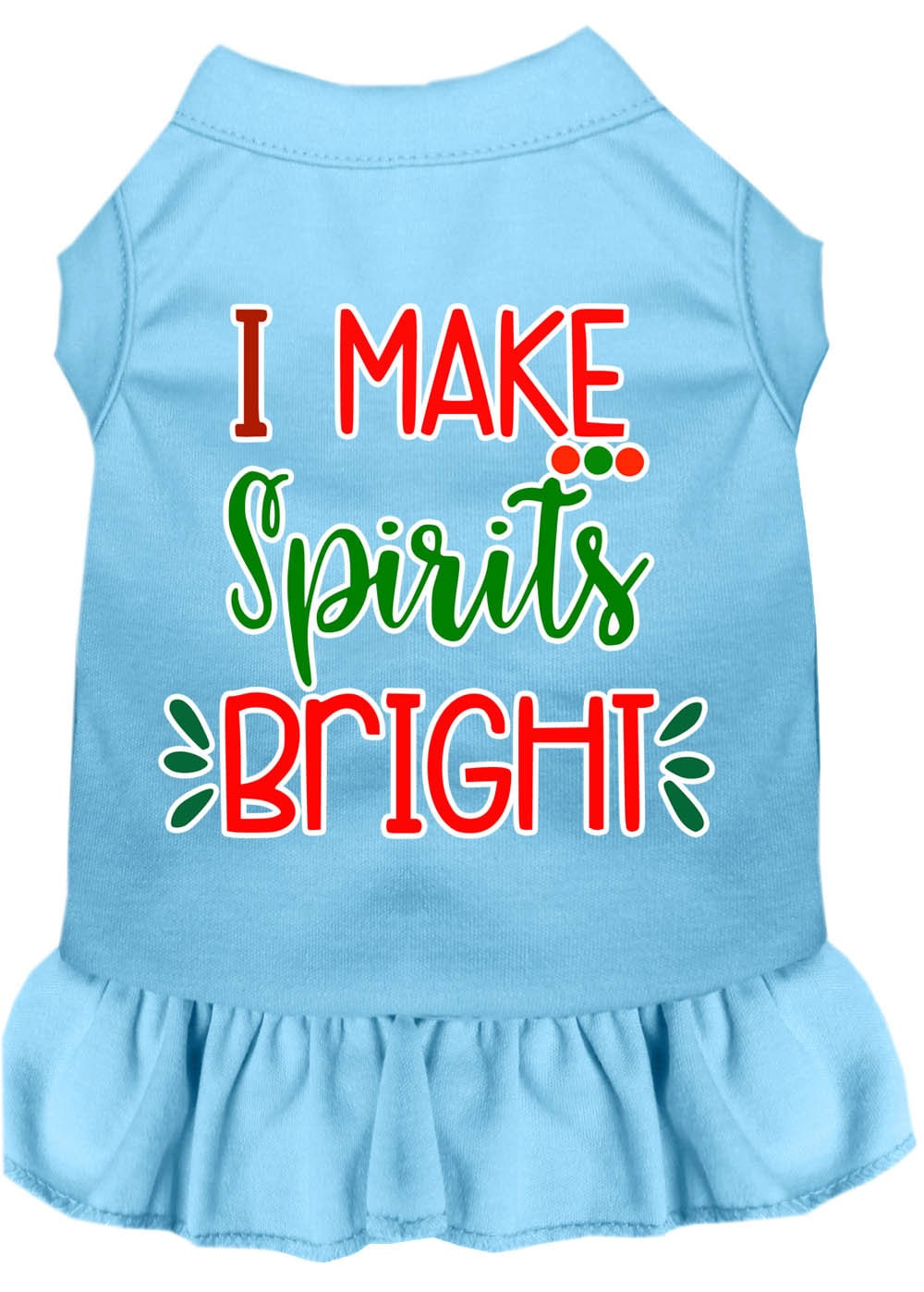 Christmas Pet Dog & Cat Dress Screen Printed, "I Make Spirits Bright"-5