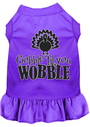 Thanksgiving Pet Dog & Cat Dress Screen Printed, "Gobble Til You Wobble"-4