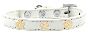 Dog, Puppy & Pet Widget Collar, "Gold Flower"-2