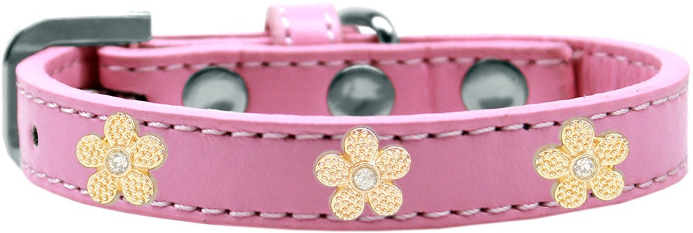 Dog, Puppy & Pet Widget Collar, "Gold Flower"-4