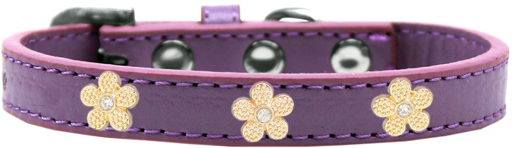 Dog, Puppy & Pet Widget Collar, "Gold Flower"-7