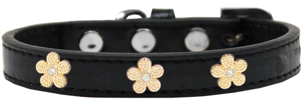 Dog, Puppy & Pet Widget Collar, "Gold Flower"-5