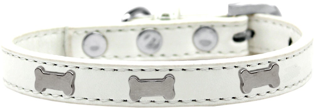 Dog, Puppy & Pet Widget Fashion  Collar, "Silver Bone"-4