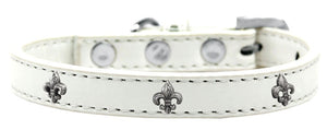 Dog, Puppy & Pet Widget Fashion Collar, "Silver Fleur De Lis"-9