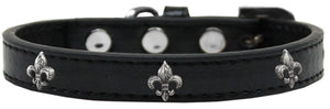 Dog, Puppy & Pet Widget Fashion Collar, "Silver Fleur De Lis"-5