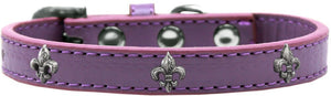 Dog, Puppy & Pet Widget Fashion Collar, "Silver Fleur De Lis"-7