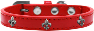 Dog, Puppy & Pet Widget Fashion Collar, "Silver Fleur De Lis"-8