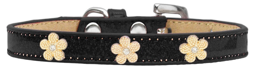 Dog, Puppy & Pet Widget Ice Cream Collar, "Gold Flower"-5