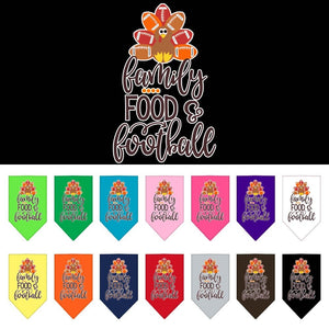 Pet and Dog Bandana Screen Printed, "Family, Food, & Football"-0