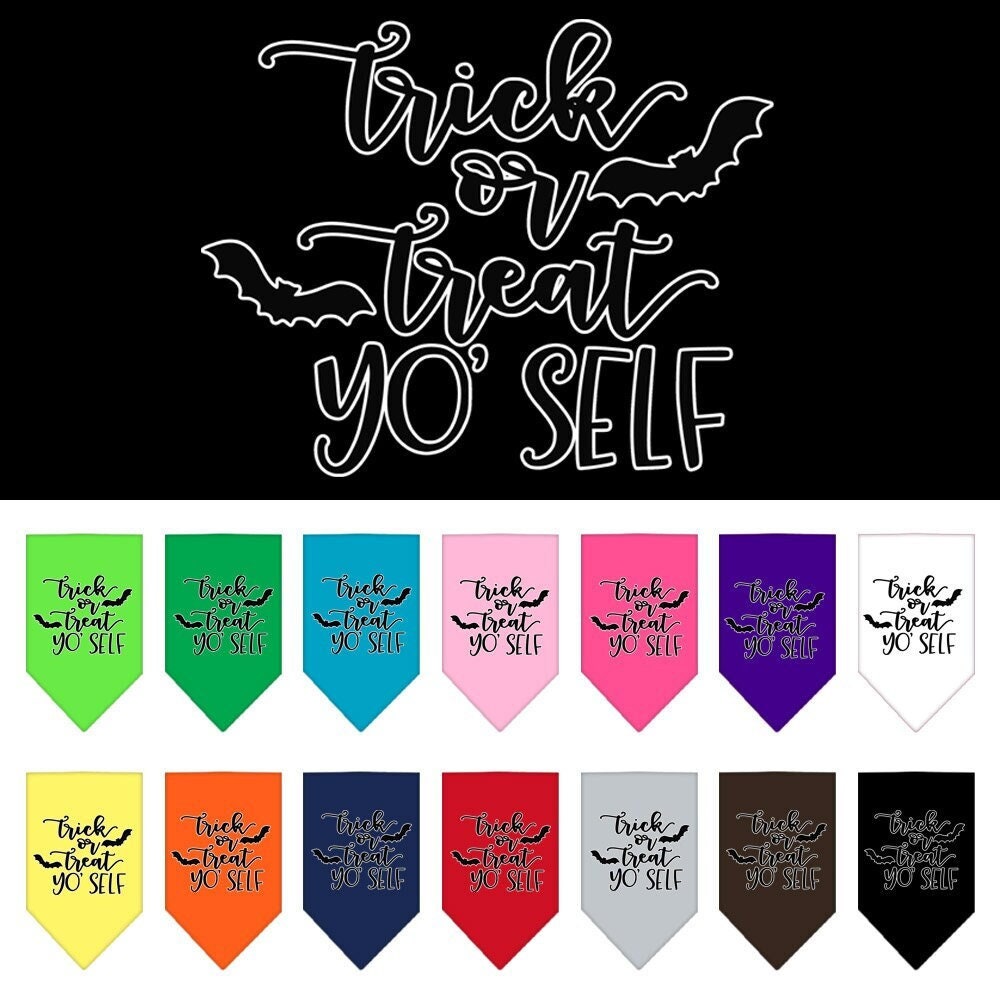 Halloween Pet and Dog Bandana Screen Printed, "Trick Or Treat Yo' Self"-0