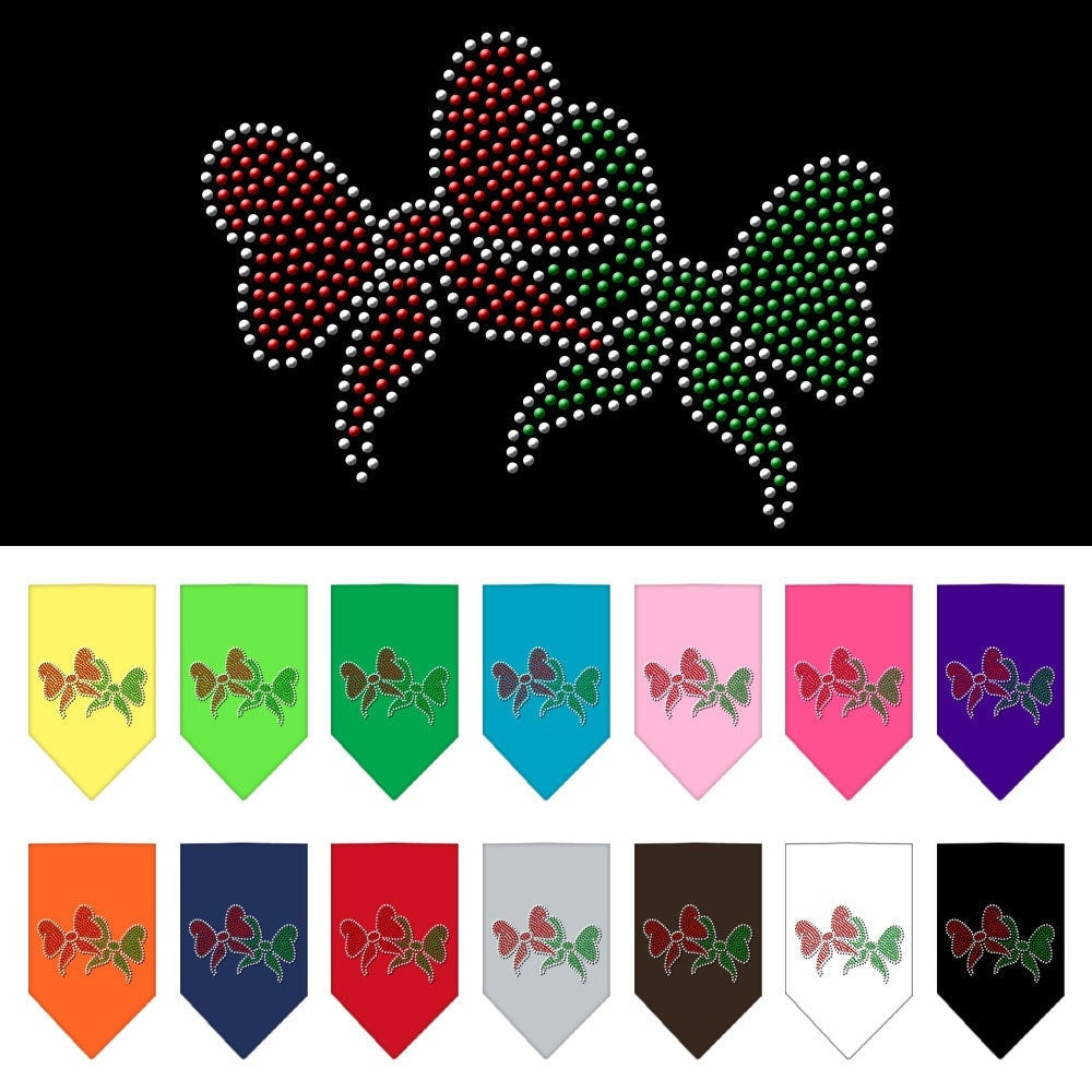 Christmas Pet and Dog Bandana Rhinestone, "Christmas Bows"-0