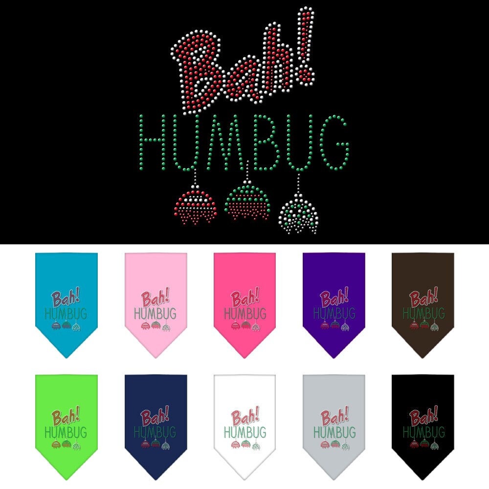 Christmas Pet and Dog Bandana Rhinestone, "Bah Humbug"-0