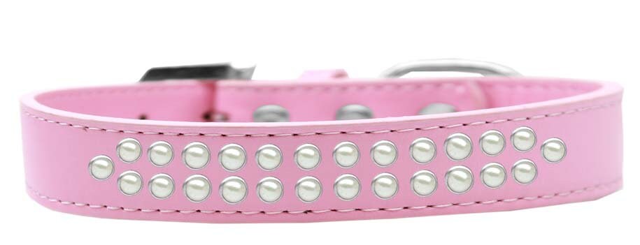 Dog, Puppy & Pet Fashion  Collar, "Two Row Pearl Rimsets"-5