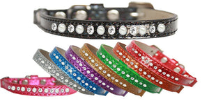 Cat Safety Ice Cream Collar, "One Row Pearl & Clear Crystal"-0