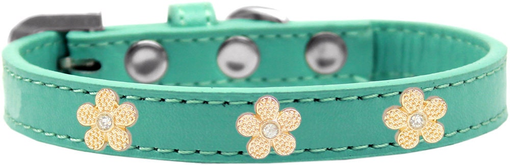 Dog, Puppy & Pet Widget Collar, "Gold Flower"-3