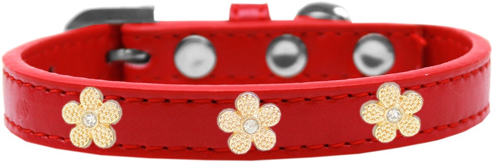 Dog, Puppy & Pet Widget Collar, "Gold Flower"-8