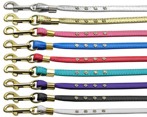 Dog, Puppy & Pet Leash, "Clear Crystal Rhinestones" (Available with Gold or Silver hardware)-1