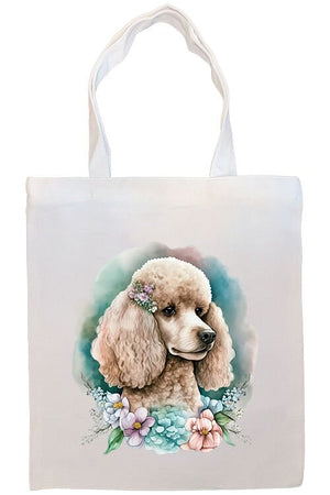 Canvas Tote Bag, Zippered With Handles & Inner Pocket, "Toy Poodle"-3