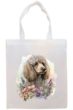 Canvas Tote Bag, Zippered With Handles & Inner Pocket, "Toy Poodle"-4