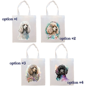 Canvas Tote Bag, Zippered With Handles & Inner Pocket, "Toy Poodle"-1