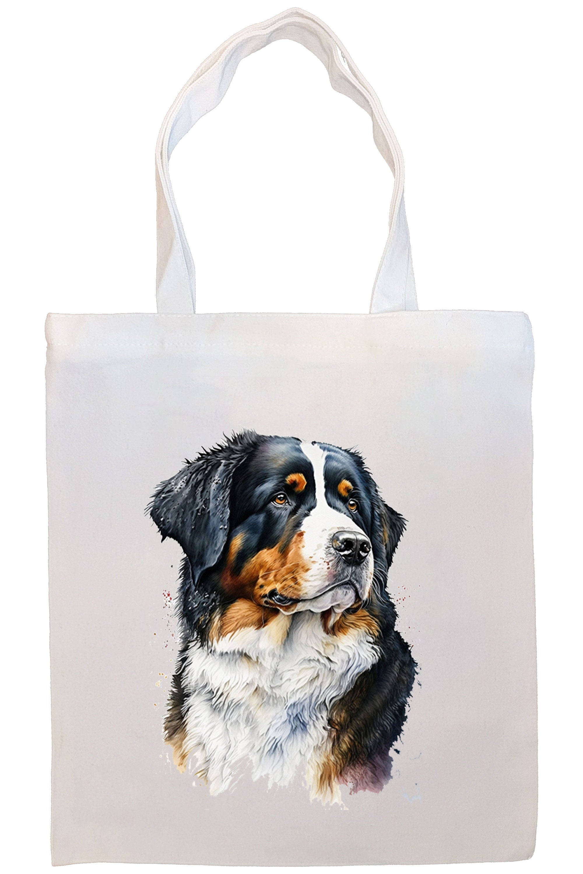 Canvas Tote Bag, Zippered With Handles & Inner Pocket, "Bernese Mountain Dog"-4