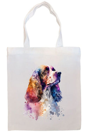 Canvas Tote Bag, Zippered With Handles & Inner Pocket, "Cocker Spaniel"-2