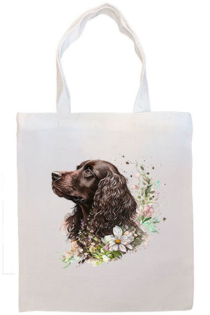 Canvas Tote Bag, Zippered With Handles & Inner Pocket, "Cocker Spaniel"-4