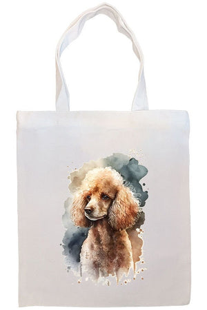 Canvas Tote Bag, Zippered With Handles & Inner Pocket, "Poodle"-2