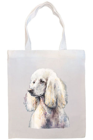 Canvas Tote Bag, Zippered With Handles & Inner Pocket, "Poodle"-3