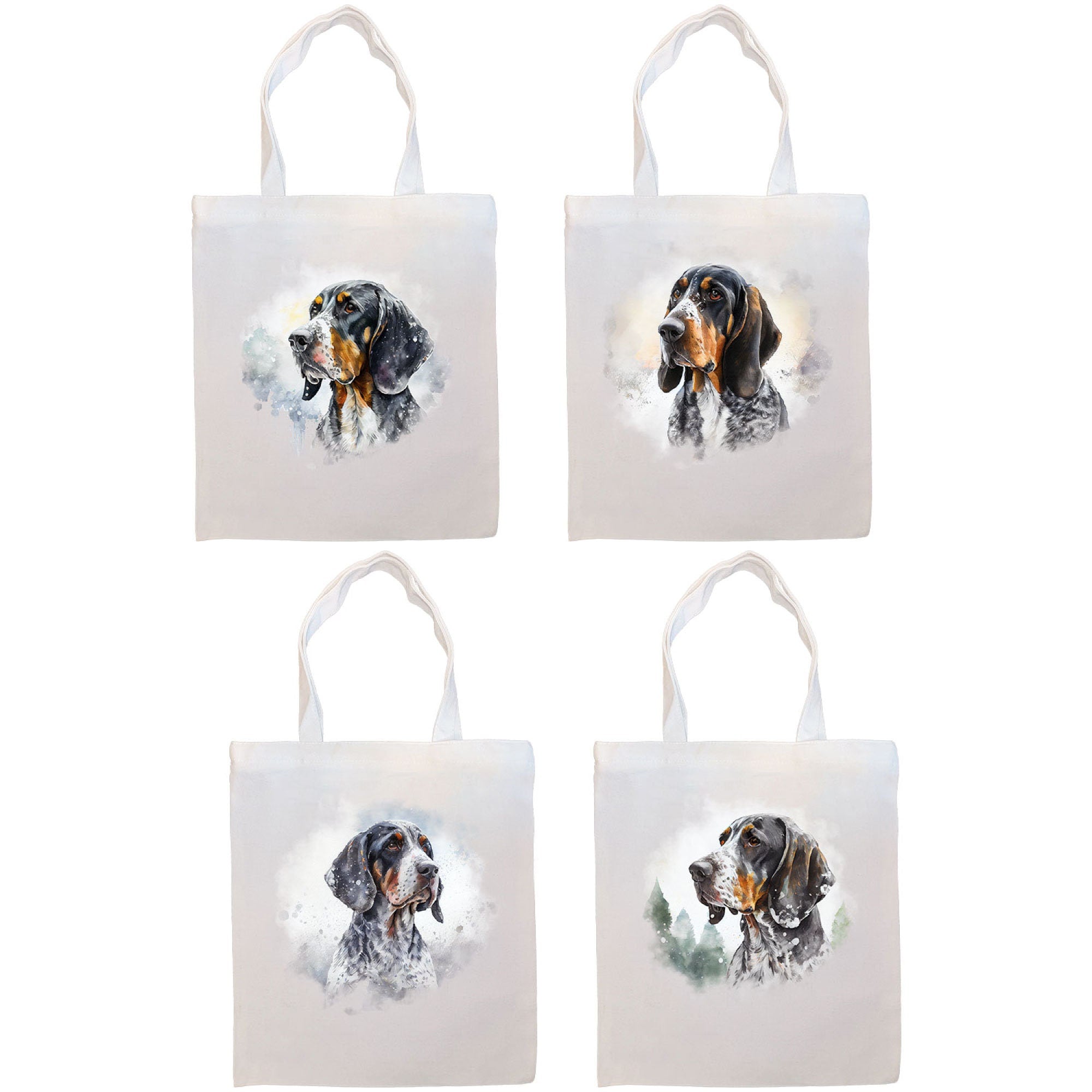 Canvas Tote Bag, Zippered With Handles & Inner Pocket, "Coonhound"-0