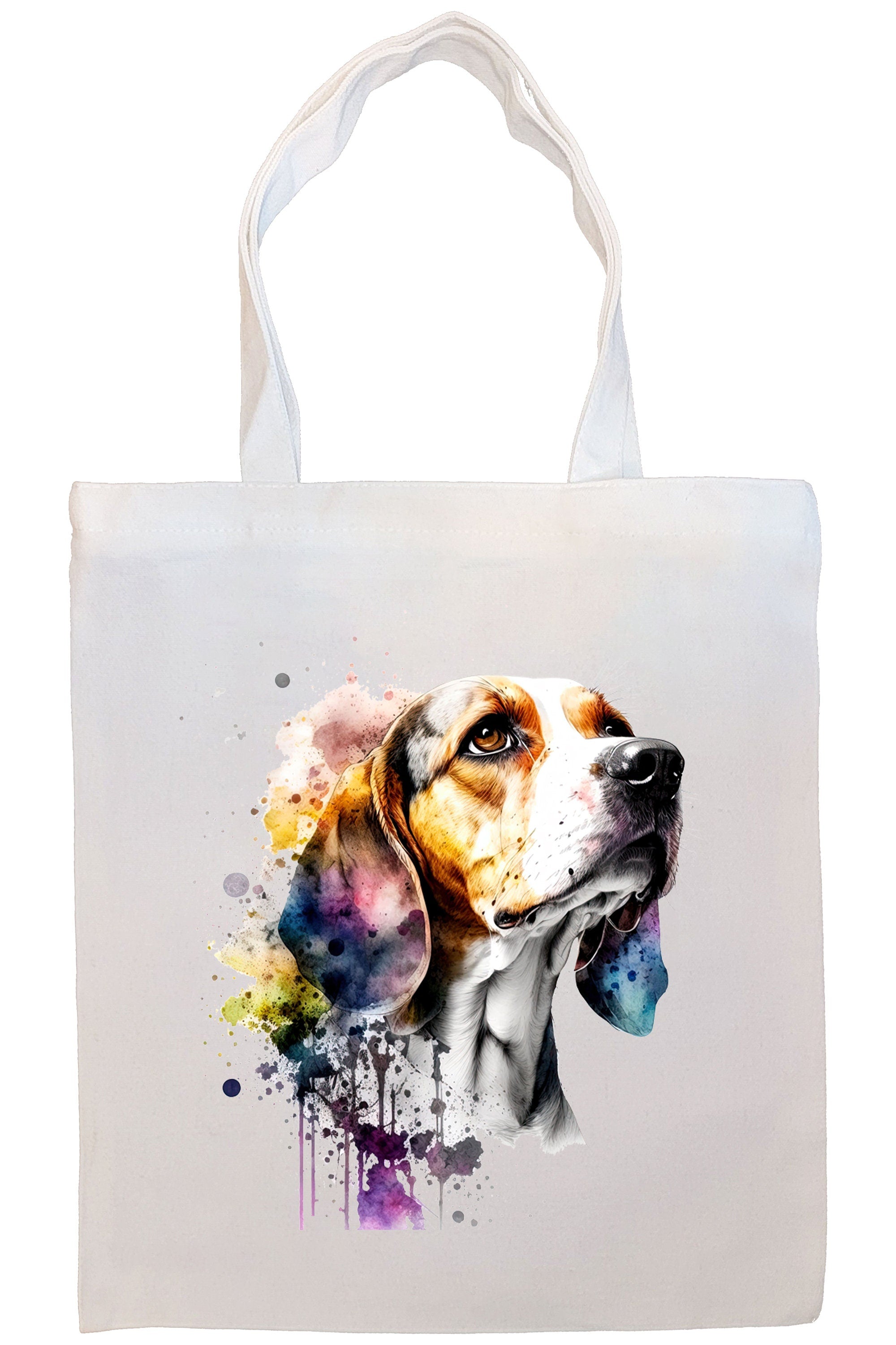 Canvas Tote Bag, Zippered With Handles & Inner Pocket, "Beagle"-2