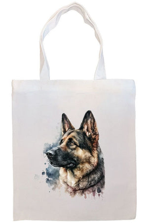 Canvas Tote Bag, Zippered With Handles & Inner Pocket, "German Shepherd"-2