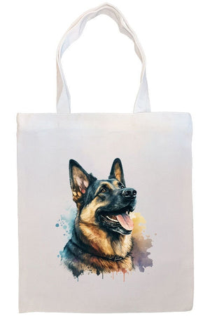 Canvas Tote Bag, Zippered With Handles & Inner Pocket, "German Shepherd"-3