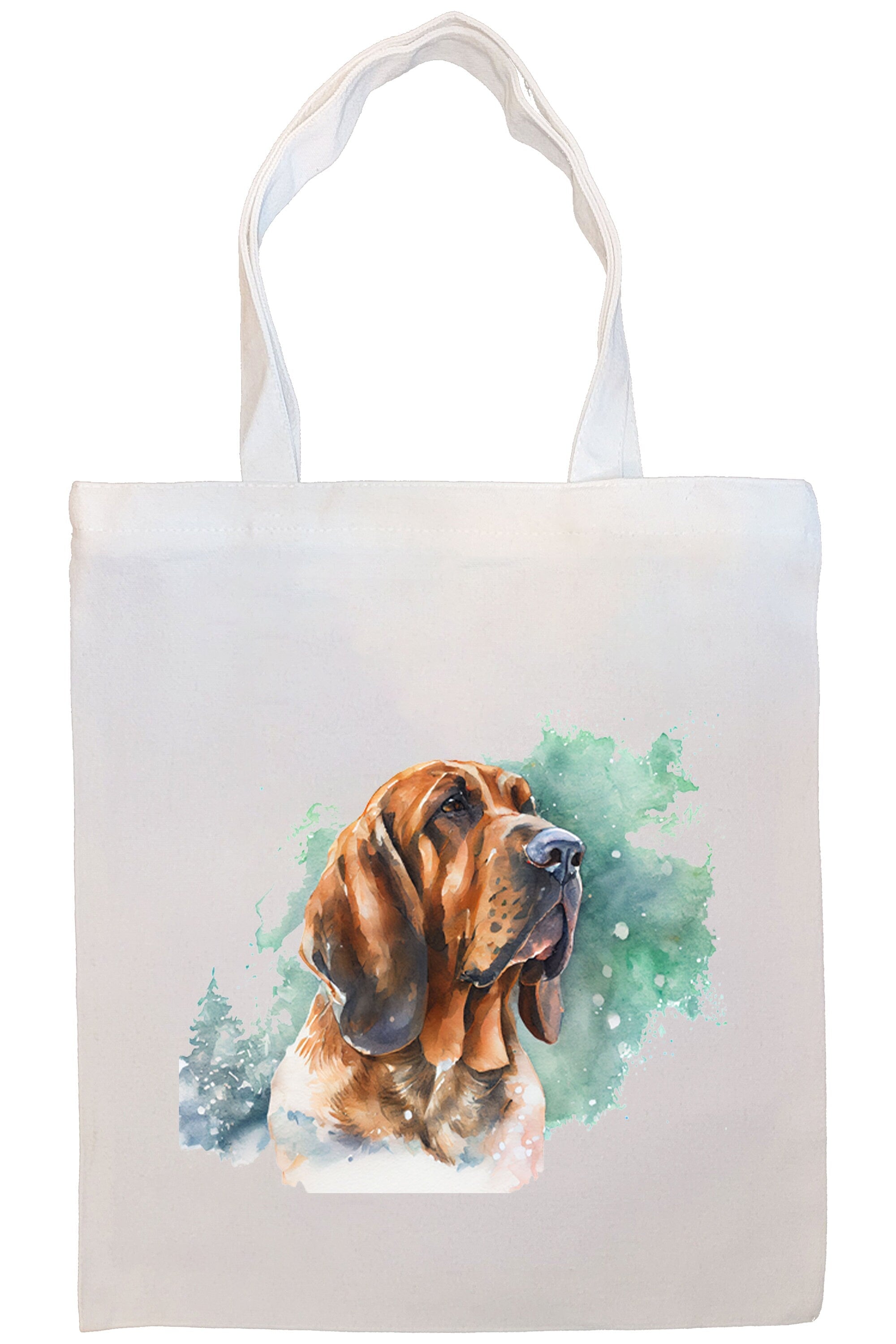 Canvas Tote Bag, Zippered With Handles & Inner Pocket, "Bloodhound"-4