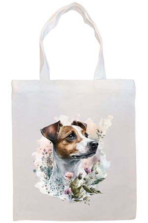 Canvas Tote Bag, Zippered With Handles & Inner Pocket, "Jack Russell Terrier"-2