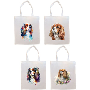 Canvas Tote Bag, Zippered with Inner Pocket, "Cavalier King Charles Spaniel"-0