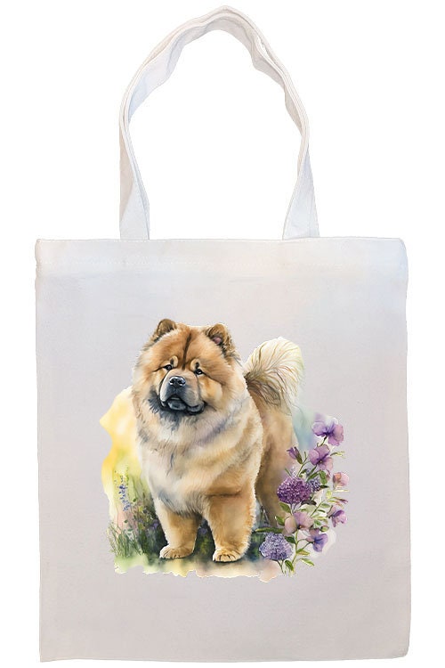 Canvas Tote Bag, Zippered With Handles & Inner Pocket, "Chow Chow"-3