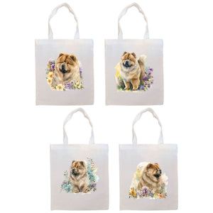 Canvas Tote Bag, Zippered With Handles & Inner Pocket, "Chow Chow"-0