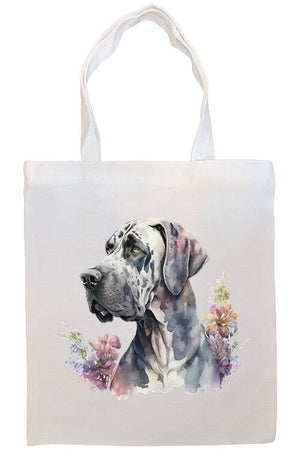 Canvas Tote Bag, Zippered With Handles & Inner Pocket, "Great Dane"-3