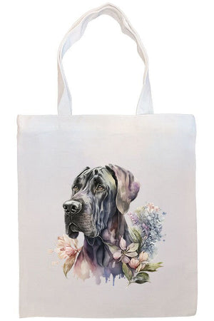 Canvas Tote Bag, Zippered With Handles & Inner Pocket, "Great Dane"-4