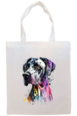 Canvas Tote Bag, Zippered With Handles & Inner Pocket, "Great Dane"-2