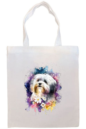 Canvas Tote Bag, Zippered With Handles & Inner Pocket, "Havanese"-2