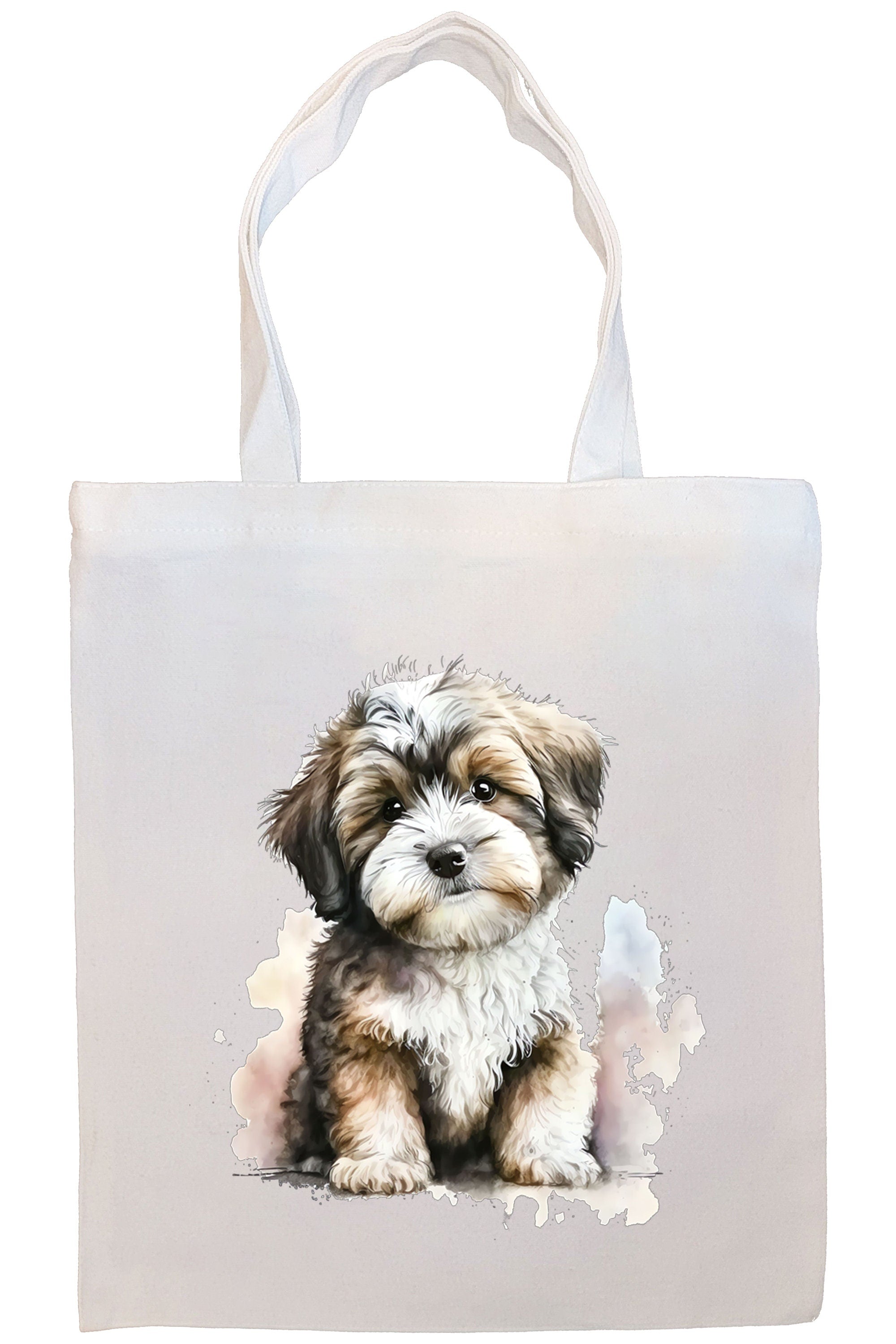 Canvas Tote Bag, Zippered With Handles & Inner Pocket, "Havanese"-4