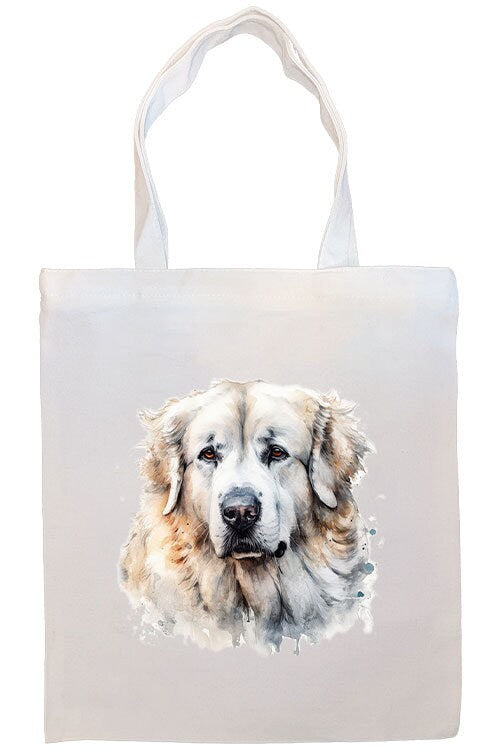 Canvas Tote Bag, Zippered With Handles & Inner Pocket, "Great Pyrenees"-3