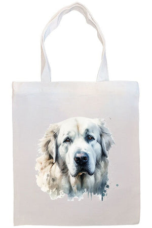 Canvas Tote Bag, Zippered With Handles & Inner Pocket, "Great Pyrenees"-2