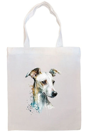 Canvas Tote Bag, Zippered With Handles & Inner Pocket, "Greyhound"-2