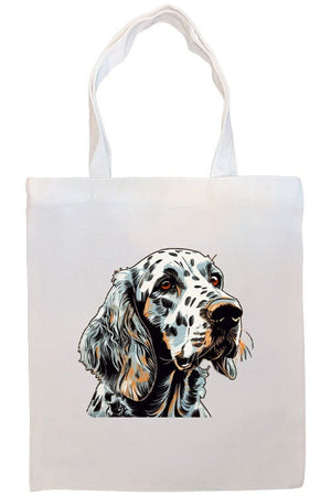 Canvas Tote Bag, Zippered With Handles & Inner Pocket, "English Setter"-2